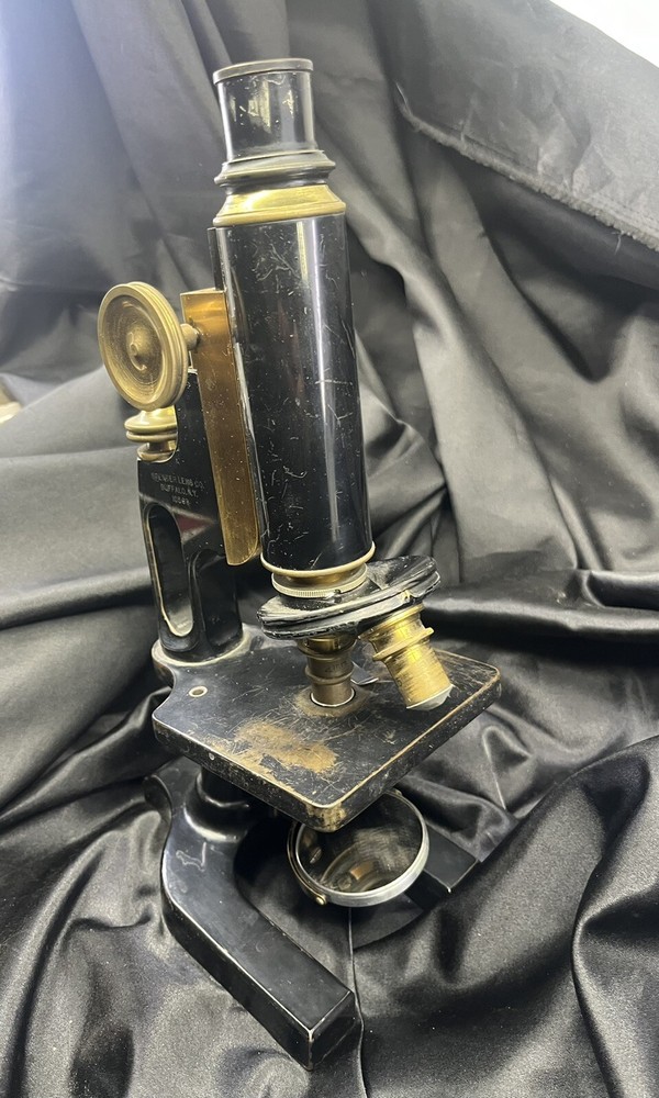 ANTIQUE BRASS BAUSCH & LOMB MICROSCOPE IN BOX