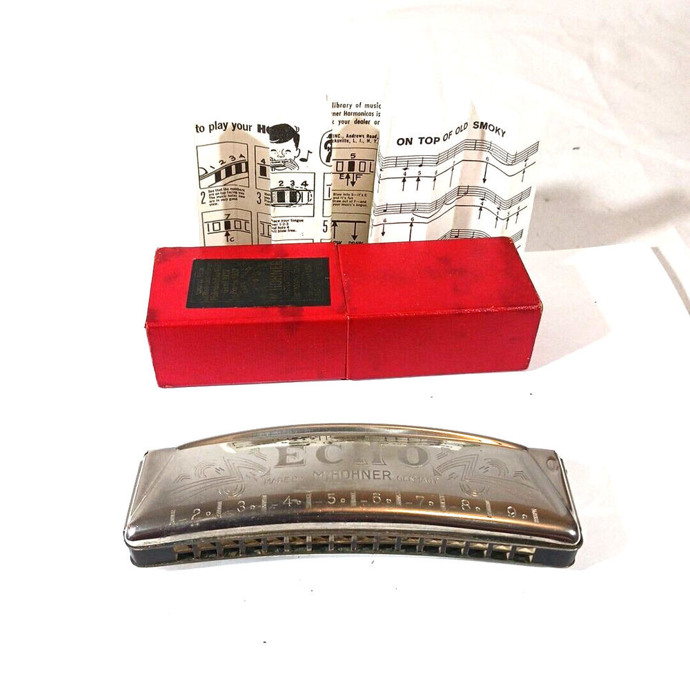 Harmonica Hohner Grand Prix Echo Curved with Box and lesson