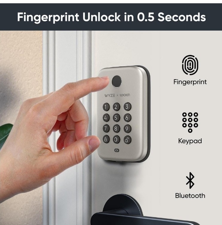 Wyze - Smart Lock Bolt, Fingerprint Keyless Entry, Bluetooth Deadbolt Replace...