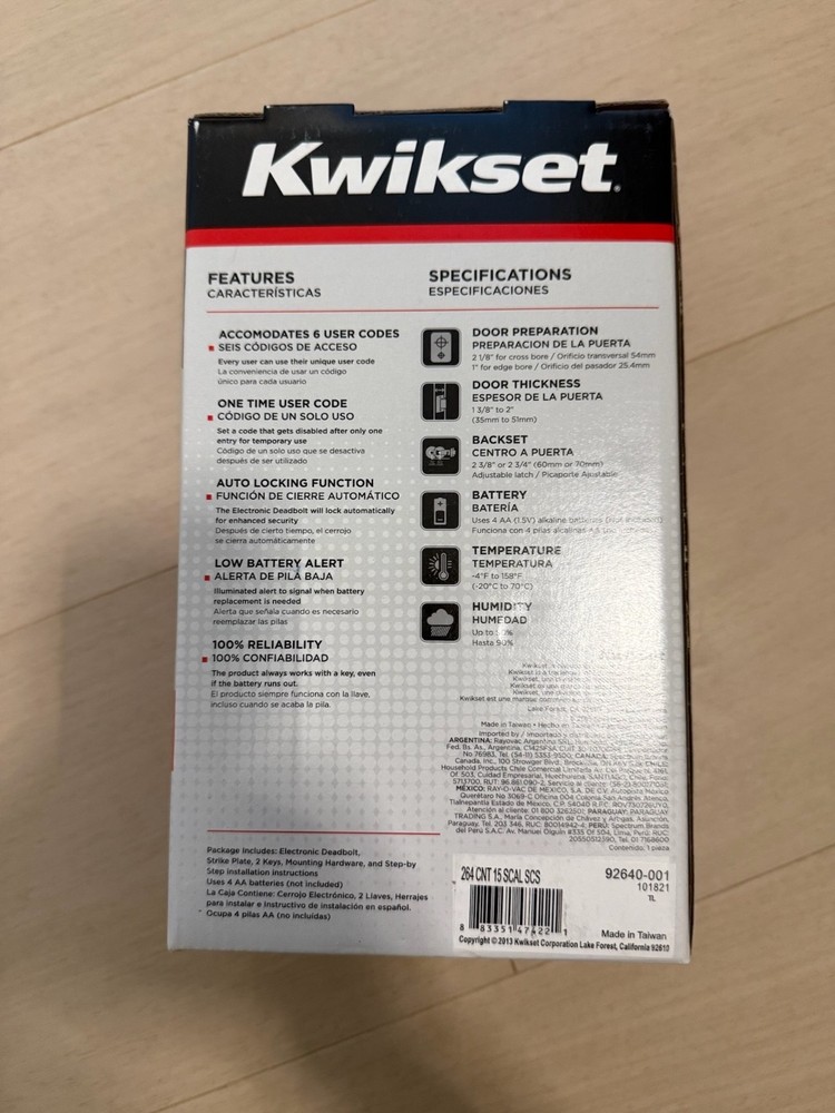 Kwikset SmartCode 264 Keyless Deadbolt Lock Satin Nickel, Auto-Lock