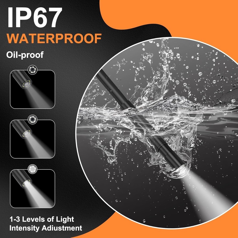Endoscope Camera with 4.3" HD Display for Pipe and Engine Inspection
