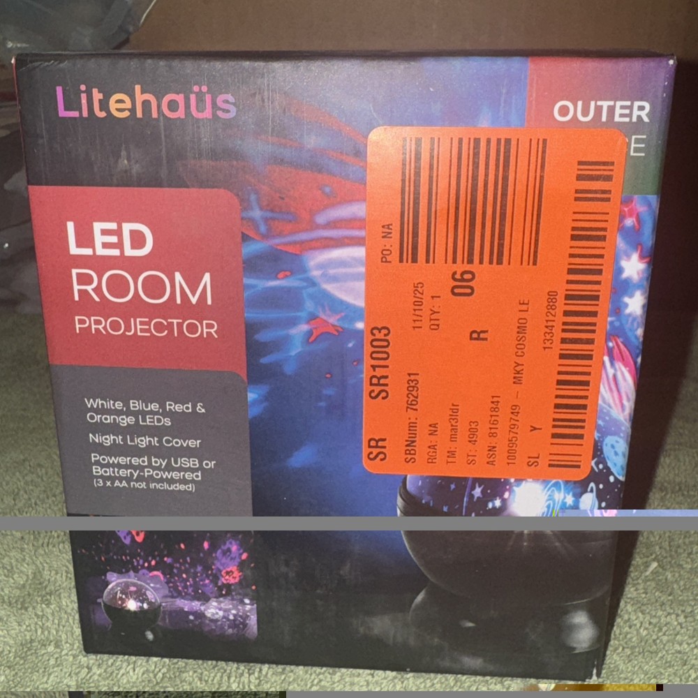 Litehaus LED Outer Space Star Projector Night Light New In Box