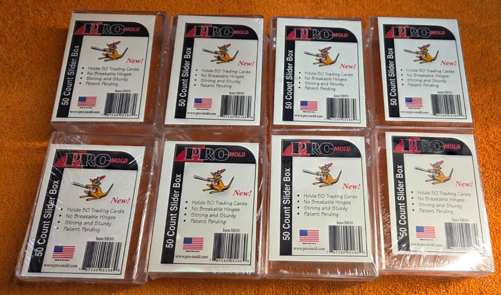 8 PRO MOLD 50 COUNT CLEAR SLIDER CARD BOXES SB50 NEW