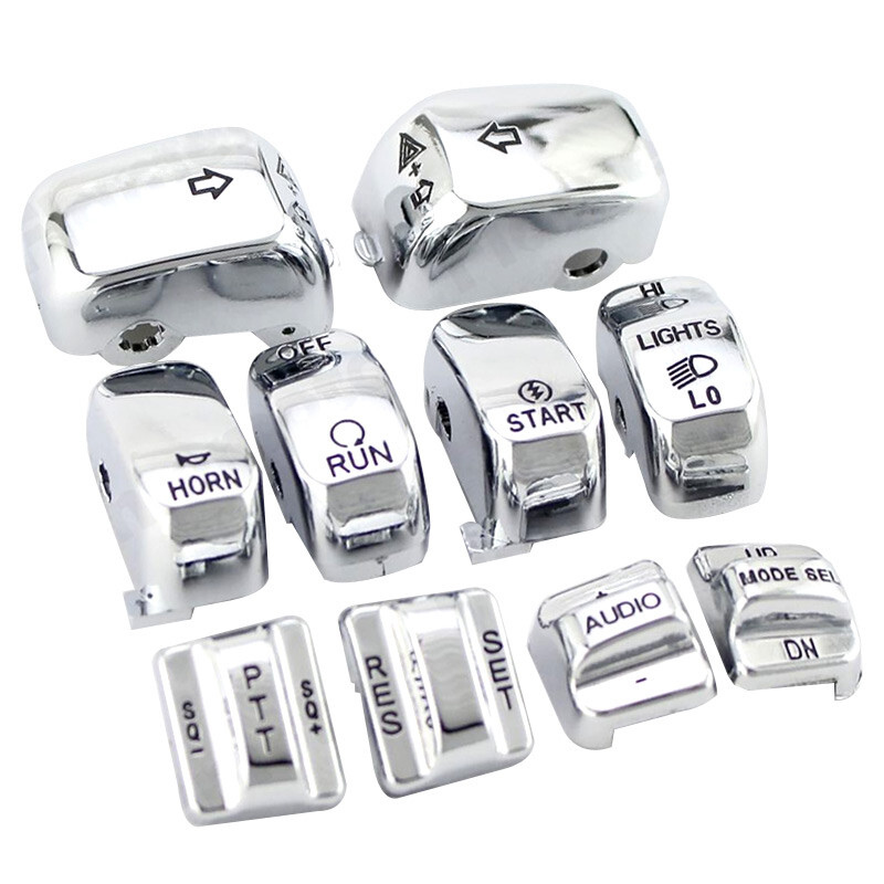 Chrome Hand Control Switch Button Caps For Harley Electra Glide FLHTCU 1996-2013