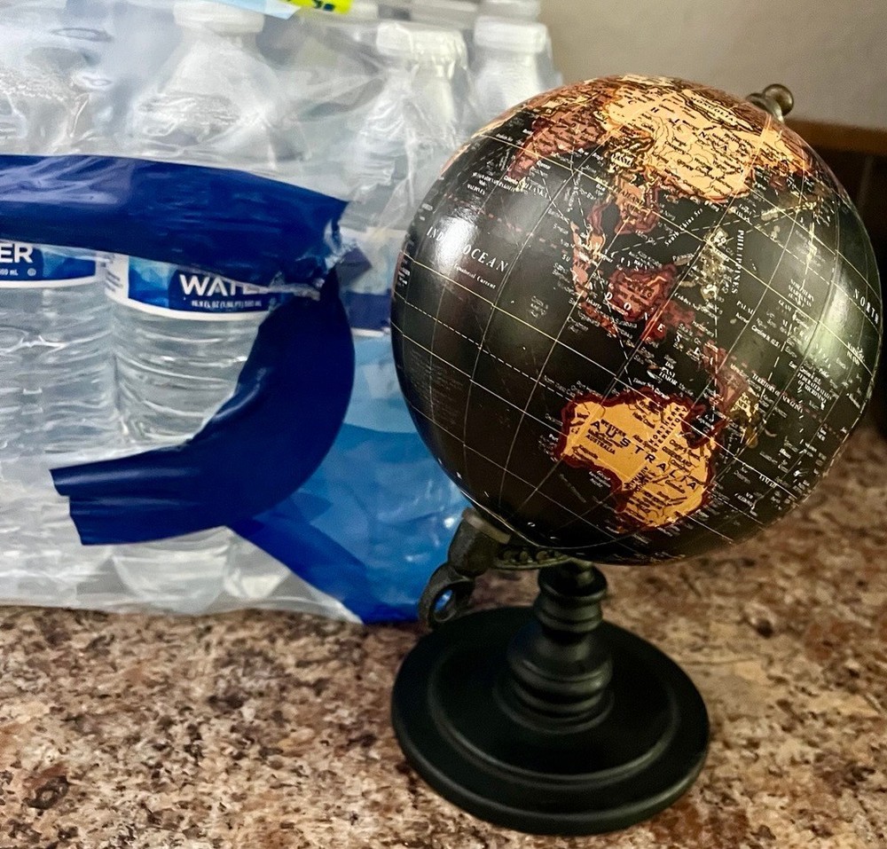 Table Top World Globe Black Decorative Desk Decor Tabletop Display Small