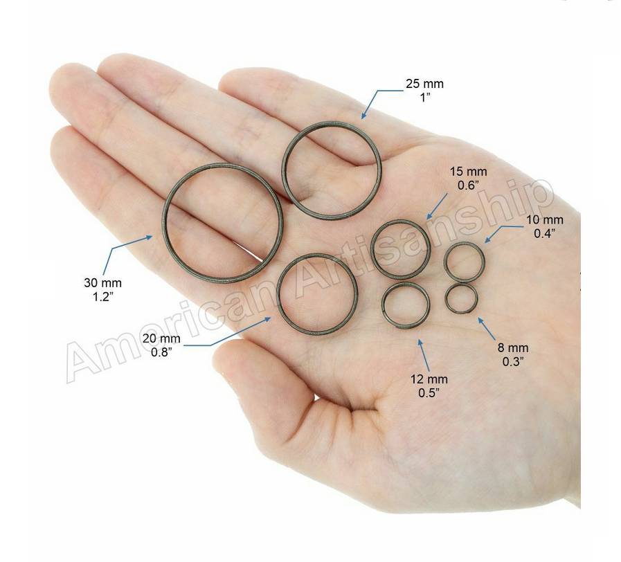 Round Split Ring Small to Large Double Loop Key Rings Keychain Rustproof Metal