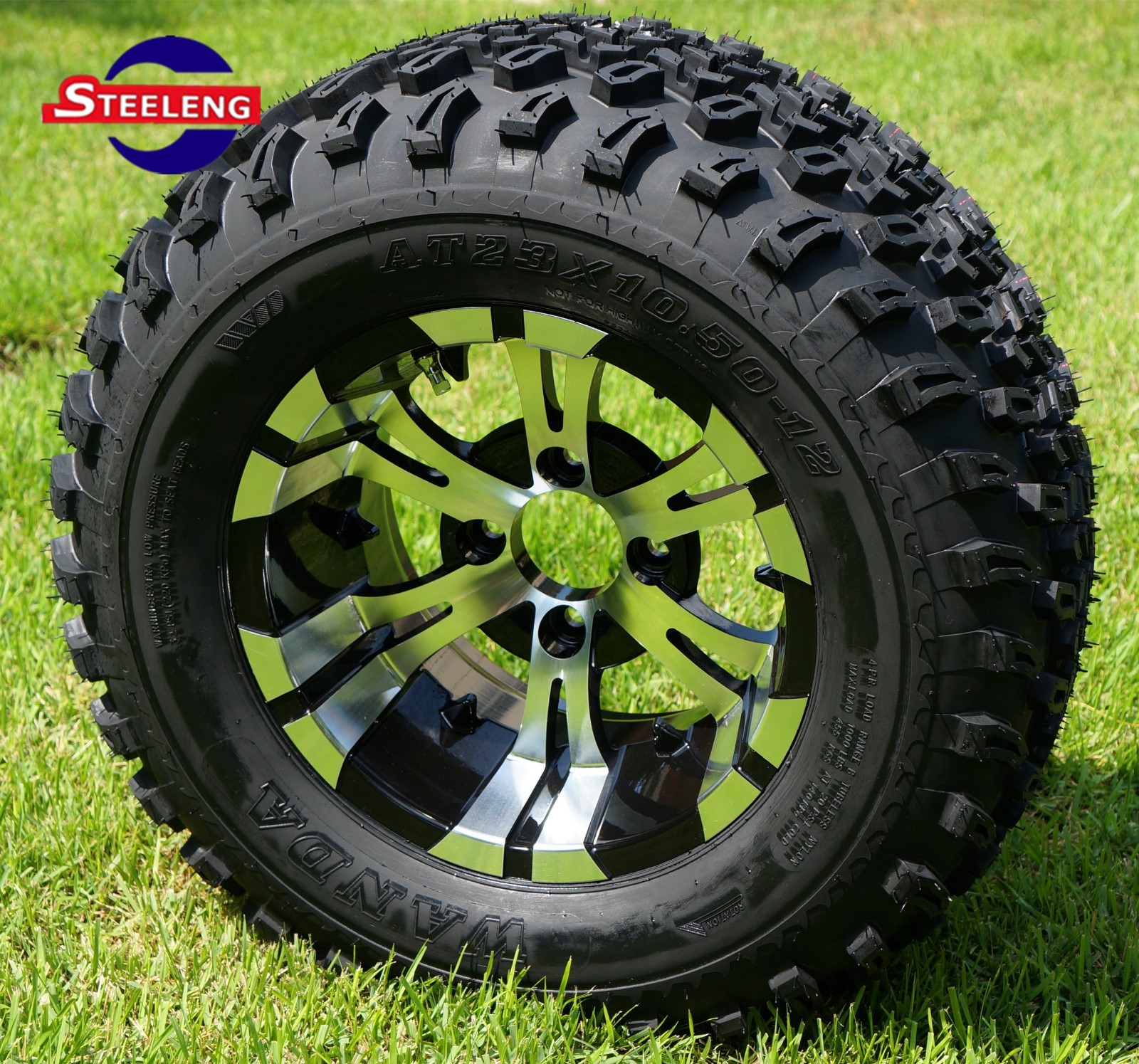 EZGO TXT ELECTRIC GOLF CART 6" LIFT KIT + 12" WHEELS and 23" ALL TERRAIN TIRES