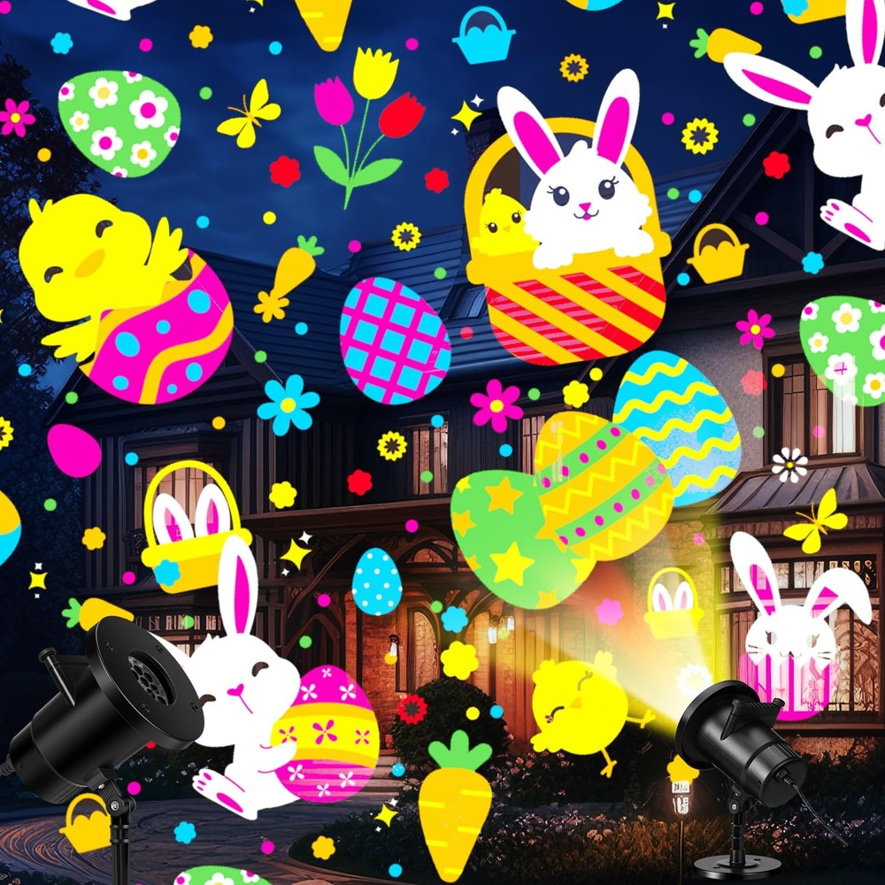 Lingvee Easter Decorations Projector Lights LED Projector Lights Outdoor with...