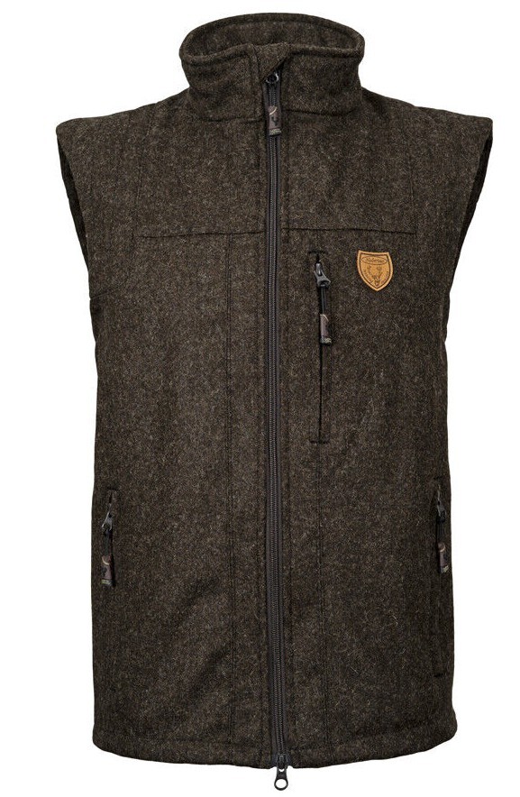 Hubertus loden vest Passau - Dark brown