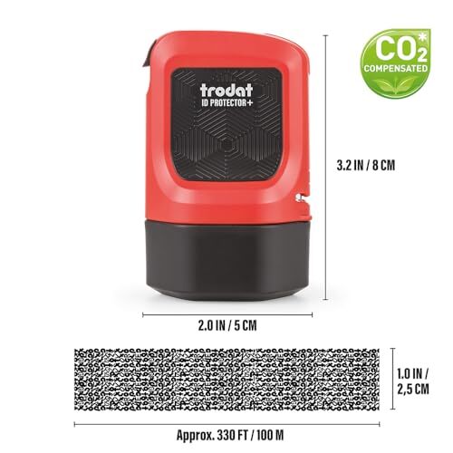 ID Protector+ Ink Roller – Identity Theft Protection Roller Stamp with Integr...