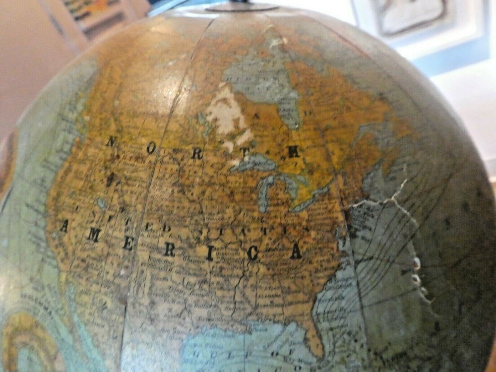 1920'S RAND MCNALLY TERRESTRIAL GLOBE "AS IS "