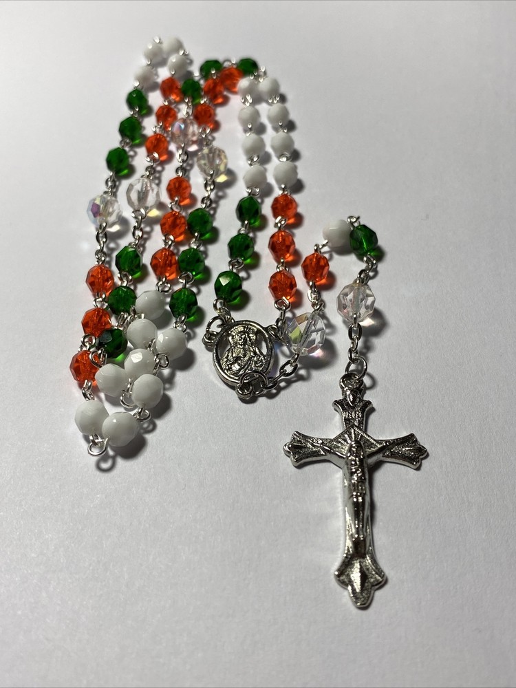 Ireland Irish Flag Colors - Traditional Catholic Rosary Beads