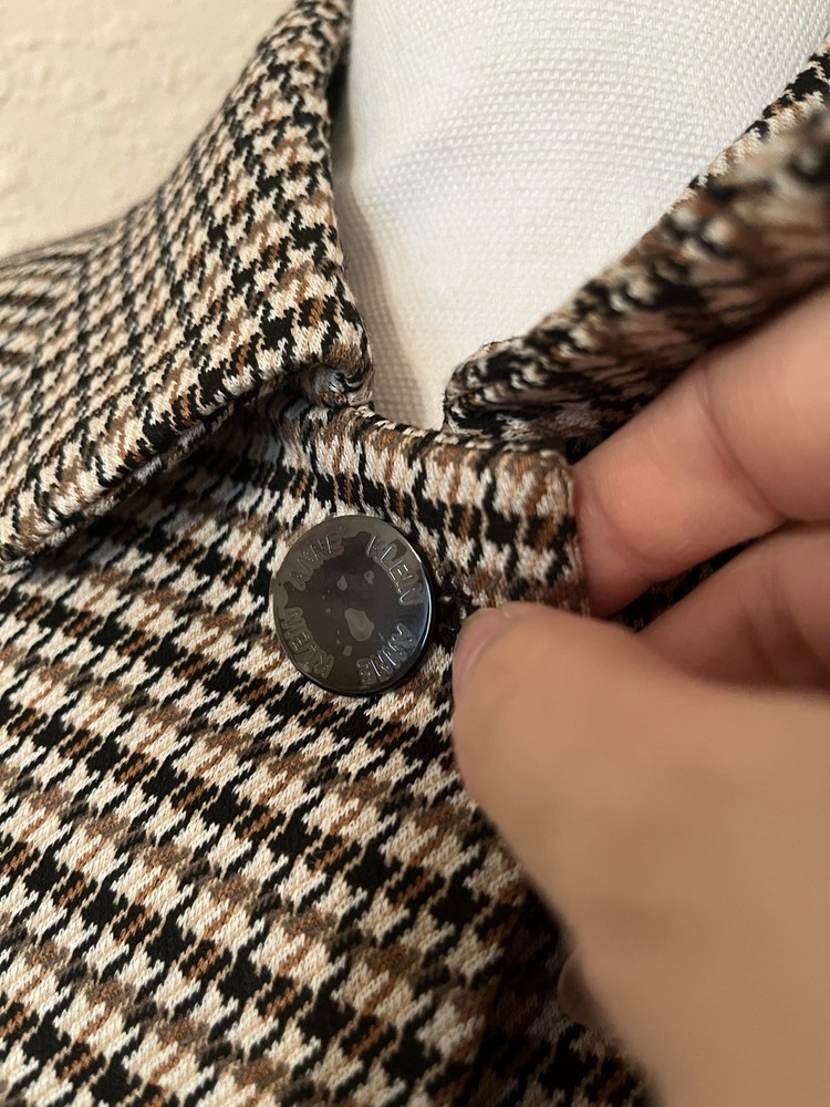NWT Anne Klein Classic Houndstooth Short Blazer Size Medium