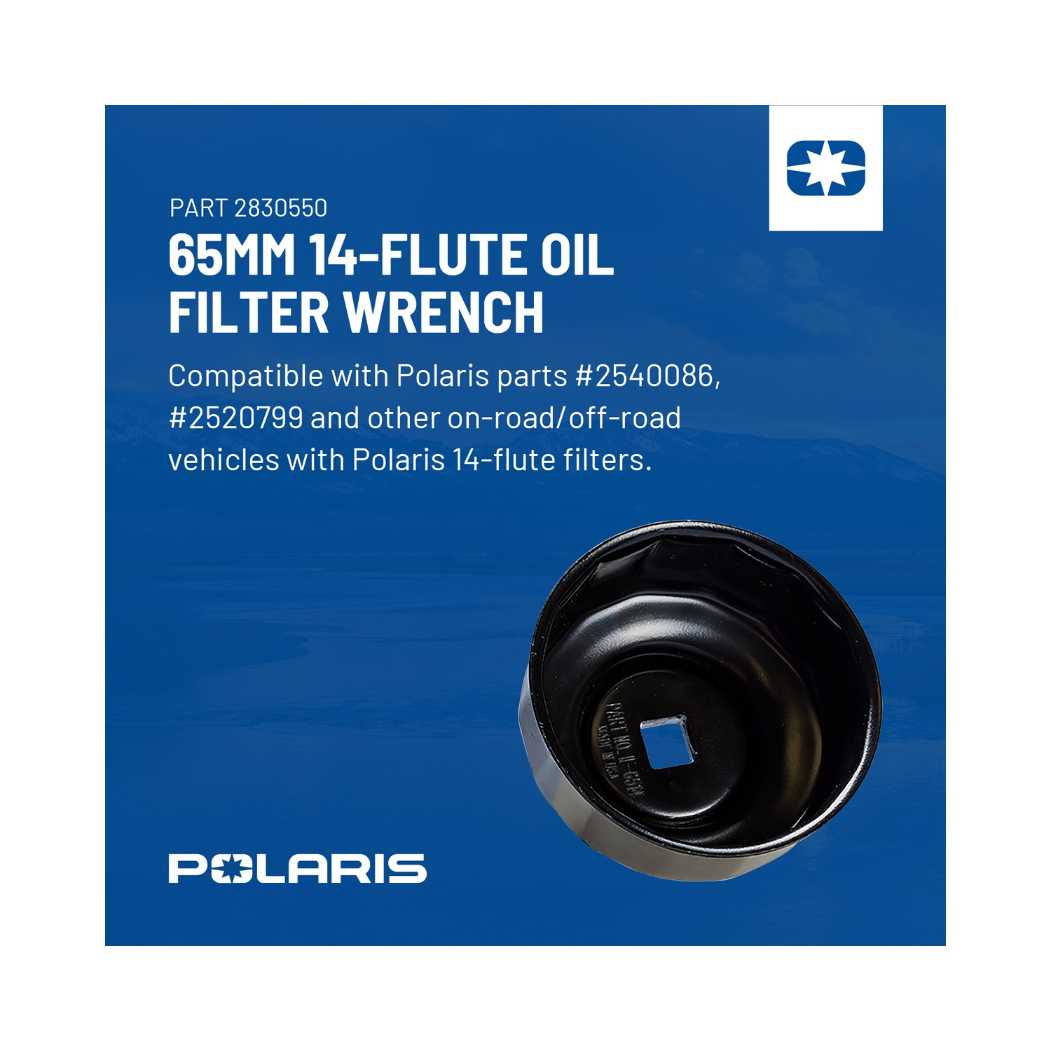 Polaris Oil Filter Wrench, 14 Flute Oil Filter Remover Tool With 65 mm