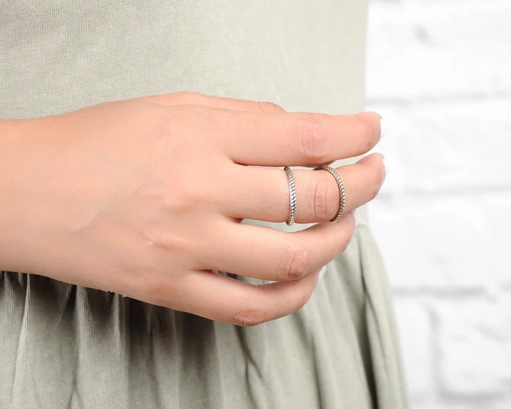 Solid 925 Sterling Silver Twisted Knuckle Adjustable Thumb Arthritis Splint Ring
