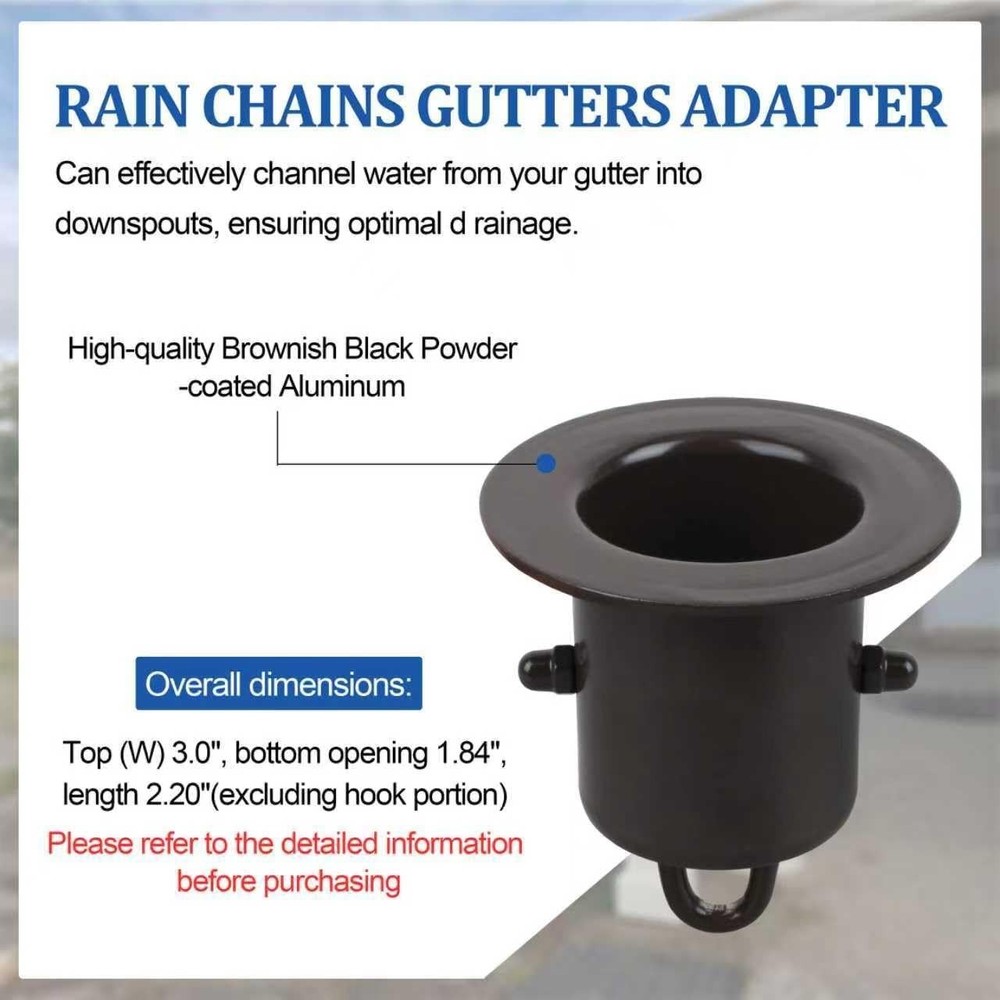 Replacement Downspout Gutter Adapter - Black Aluminum Easy-to-Install Solution