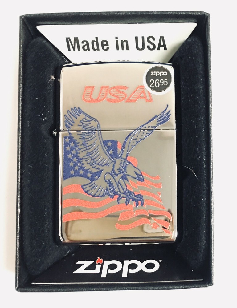 Zippo Lighter 250 USA Eagle Flag Laser Lettering Pattern Windproof Zippo