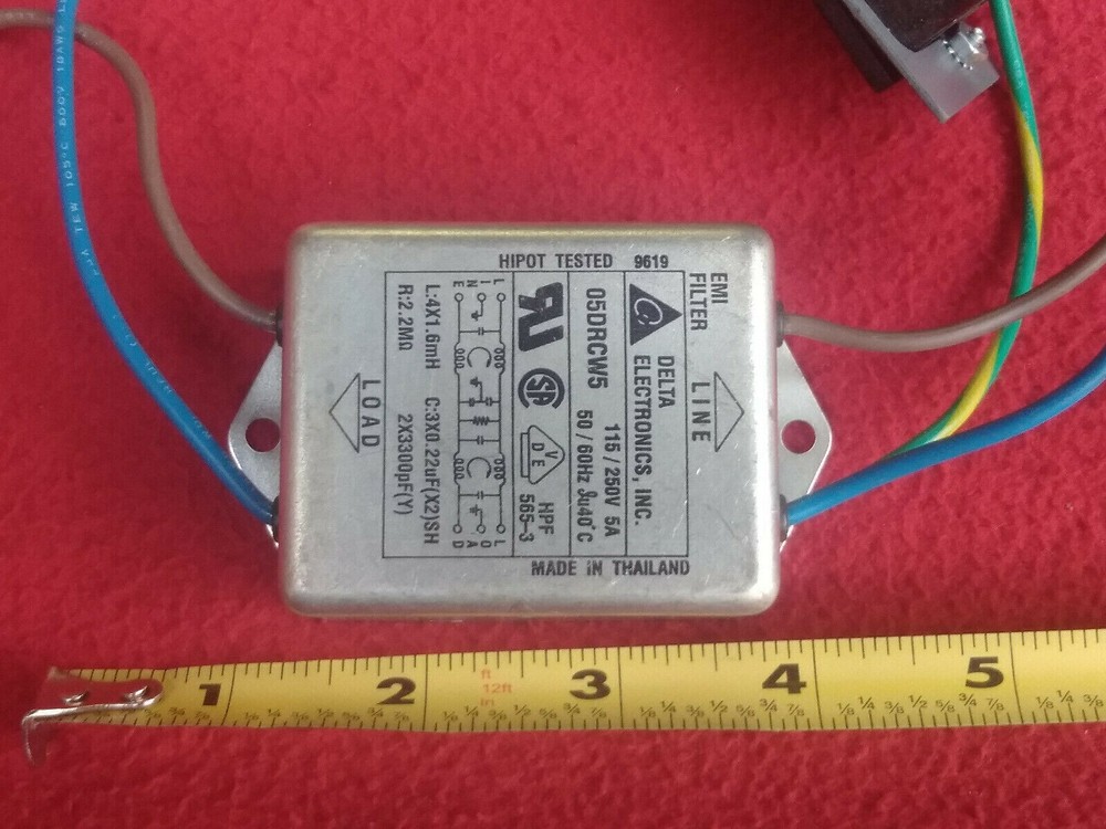 Delta Electronics EMI Filter 05DRCW5 LINE FILTER 115/250V 5A CHASSIS MOUNT