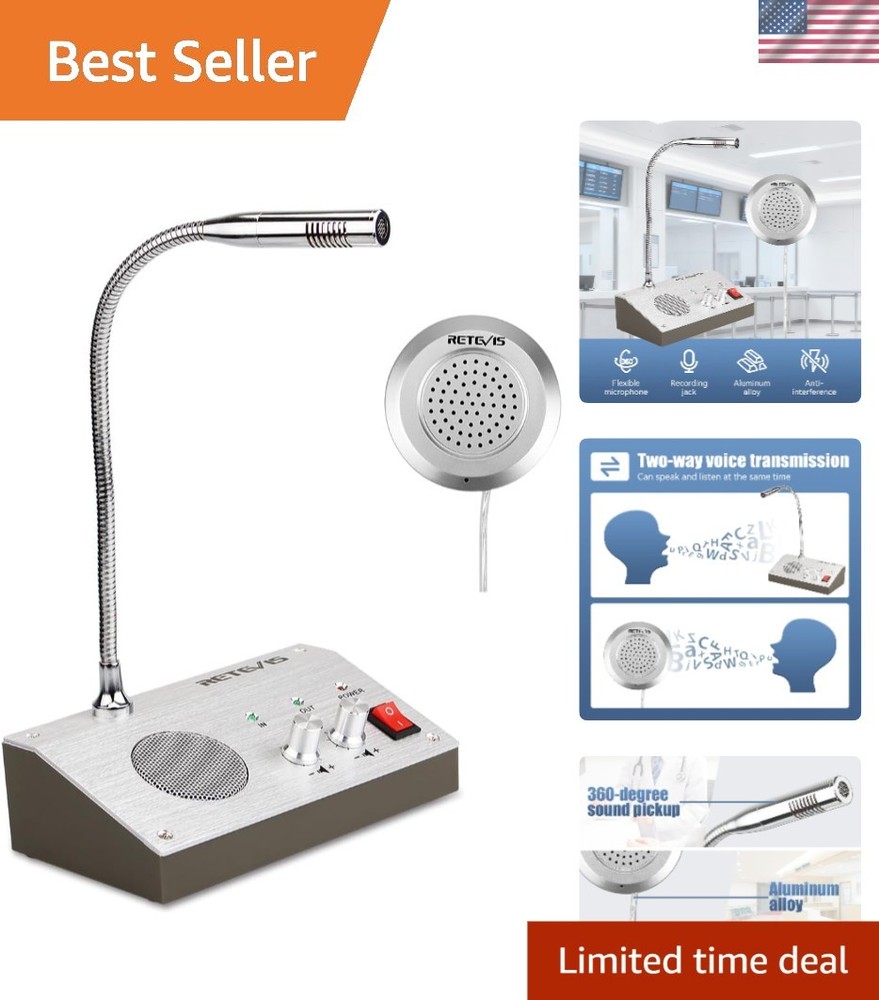 High Sensitivity RT-9908 Window Speaker Intercom - Ideal for Restaurants & Banks