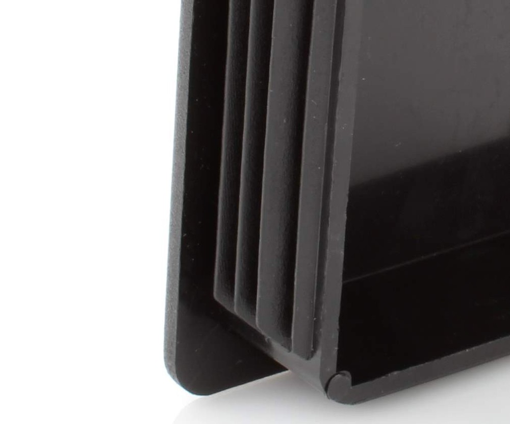 10 x fin plugs rectangular tube 20 x 100 mm rectangle black end caps plastic