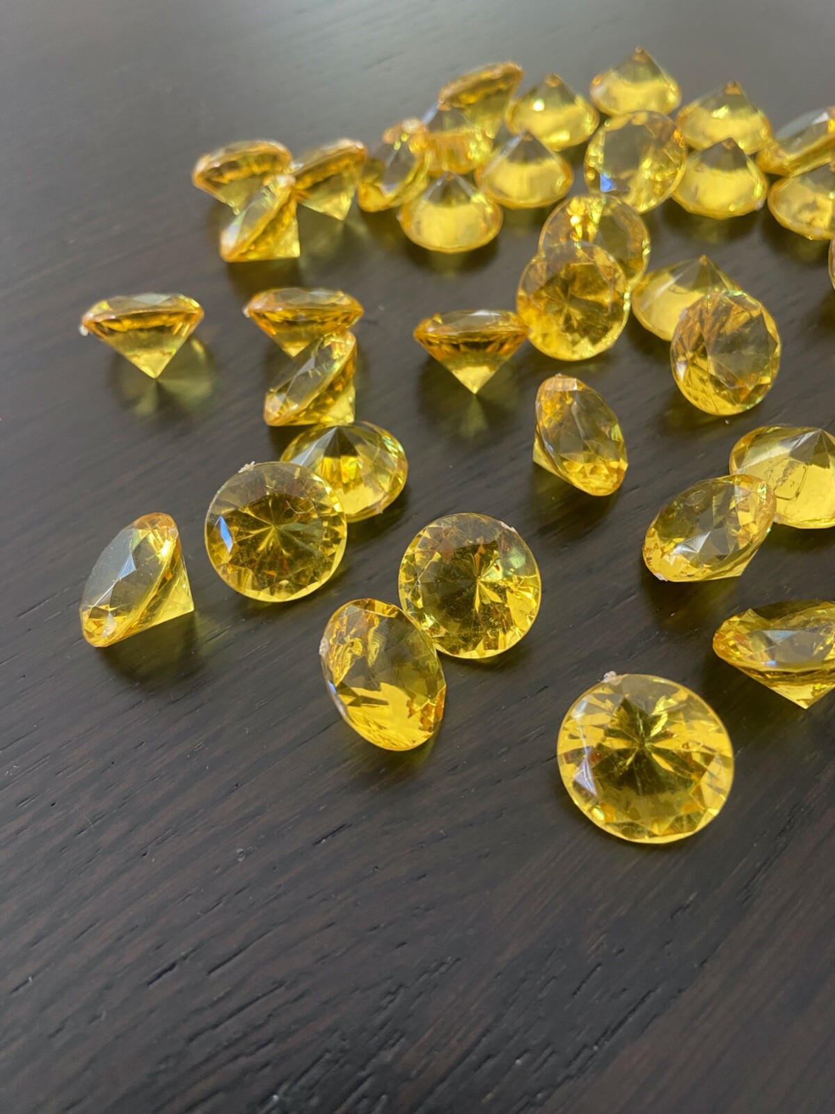Yellowgold 20mm Acrylic Diamond Shape Gems Plastic Craft Gems