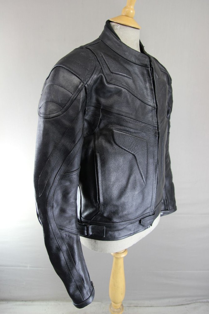 CLASSIC BLACK LEATHER BIKER JACKET 40 INCH CHEST/MEDIUM