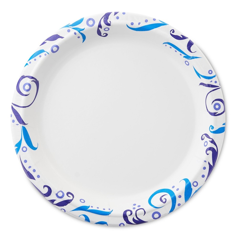 Everyday Strong Soak Proof Microwave Safe Disposable Paper Plates Patterned New