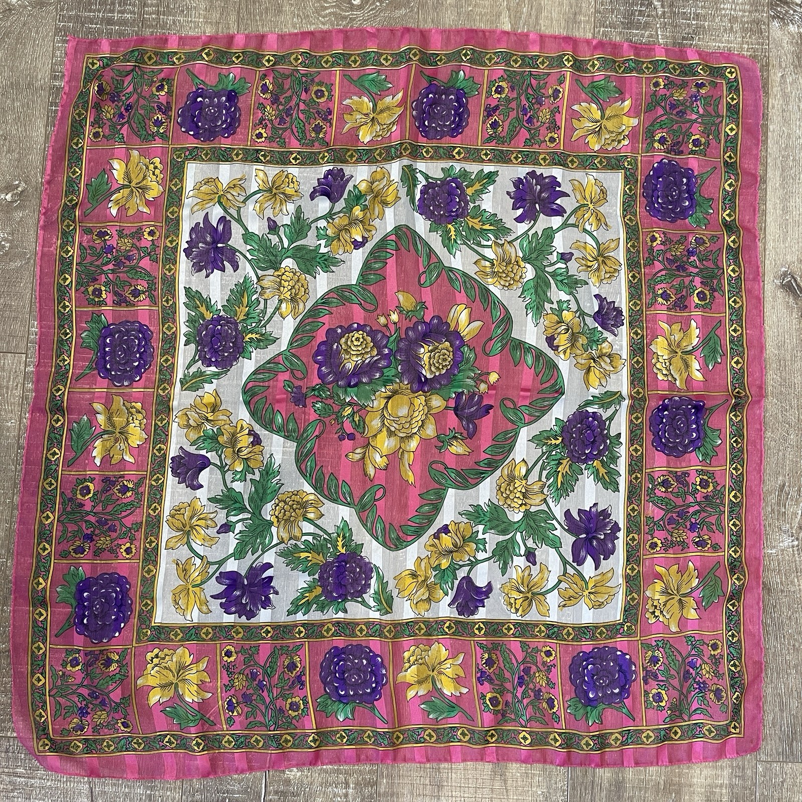 Vintage Chiffon Shear Scarf - bright Bold Beautiful