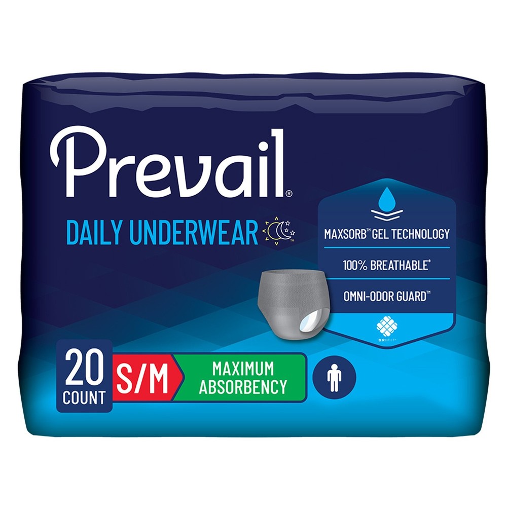 Prevail Disposable Underwear Male Small/Medium Maximum 80 Ct