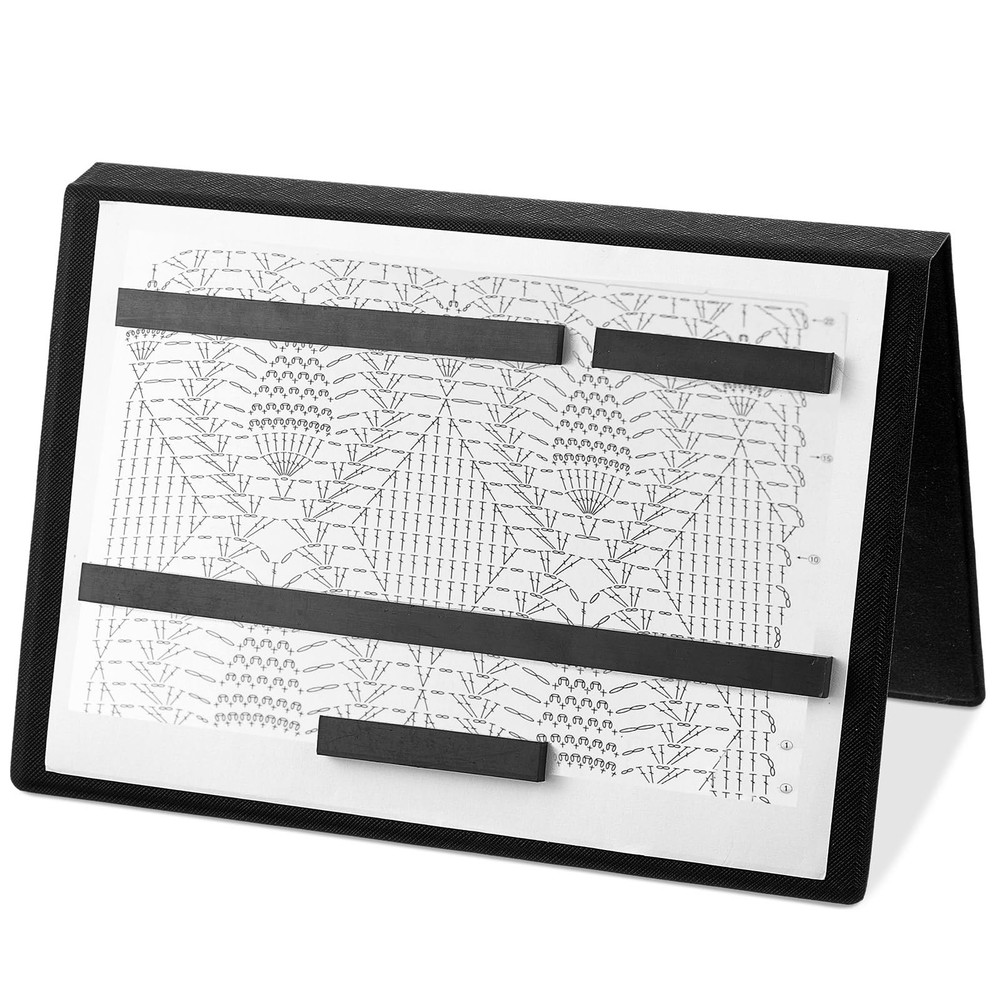 1 Pcs Black Knitting Pattern Holder, Fold up Cross Stitch Knitting Chart Keep...