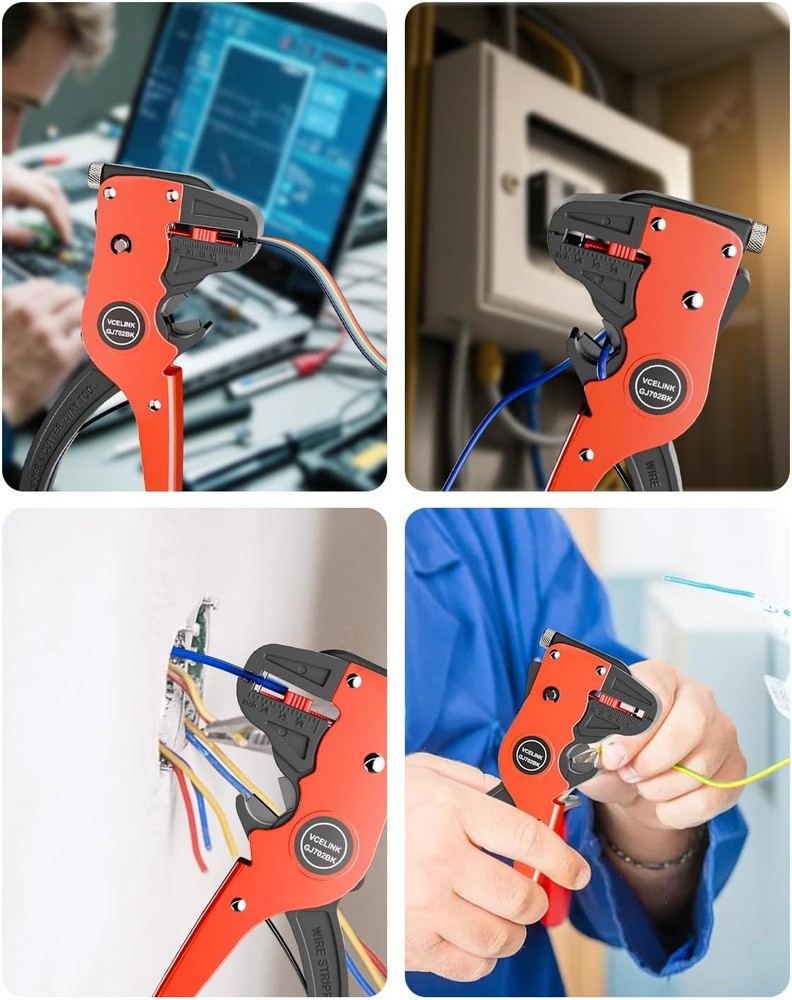 VCELINK Automatic Quickstrip Wire Stripper and Cutter, Professional Black