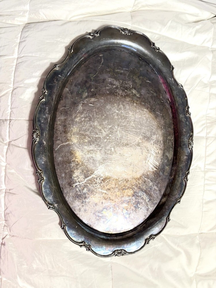 Two Silver Plated Large/medium Serving Trays