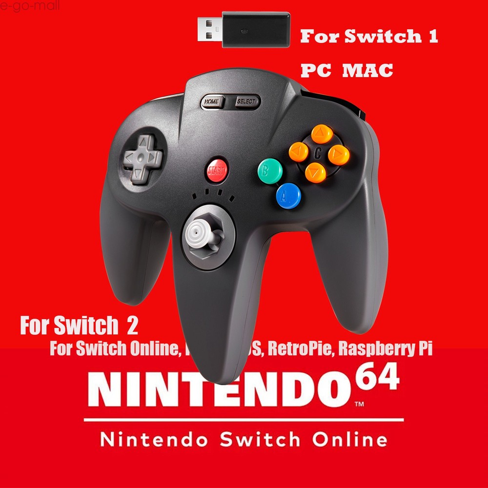 2.4G Wireless N64 Switch Controller for Switch ™ Switch 1/2 PC Mac Raspberry Pi