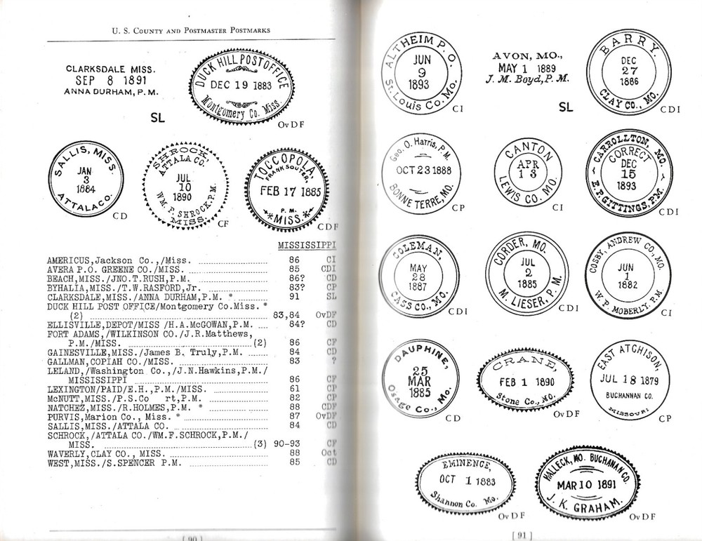 Billigs Philatelic Handbook Vol. X (#10) US County and Postmaster Postmarks