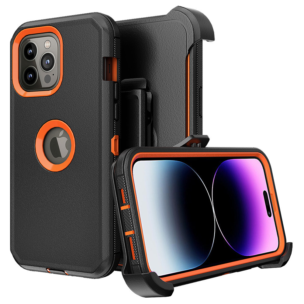 For iPhone 15 Pro Max 14 13 12 11 Shockproof Case Defender Cover With Belt Clip