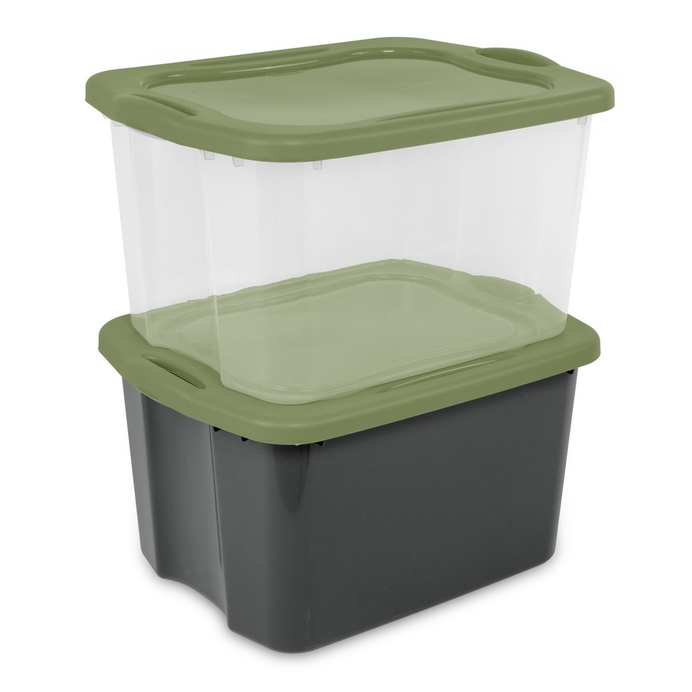 Storage Bin, Full-Grip Handles, Green