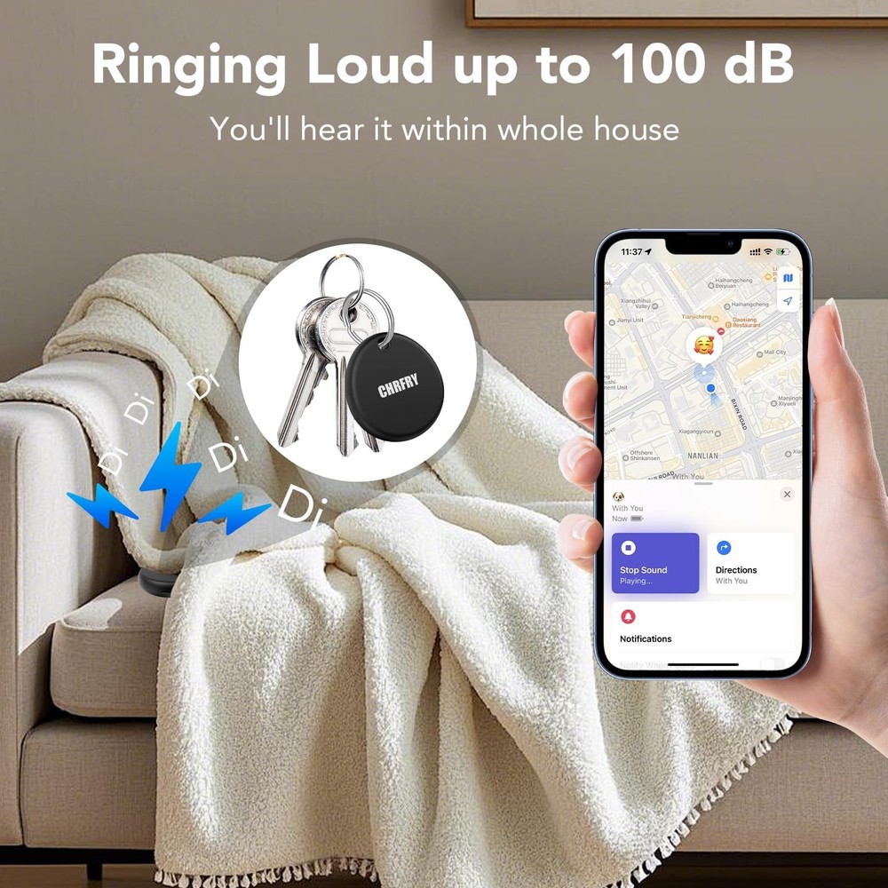 Tracker -2 Pack, Smart Bluetooth Tracker Item Finder Work with Apple Find My ...