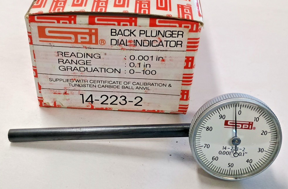 SPI Back Plunger Dial Indicator 1" Range 14-223-2