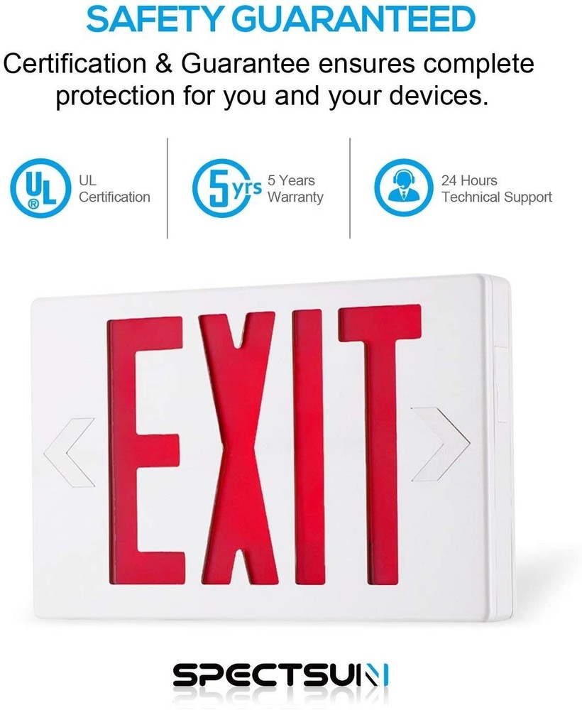 UL Listed 6 Packs led Red Exit Sign & Exit lighting with Battery Backup for Home