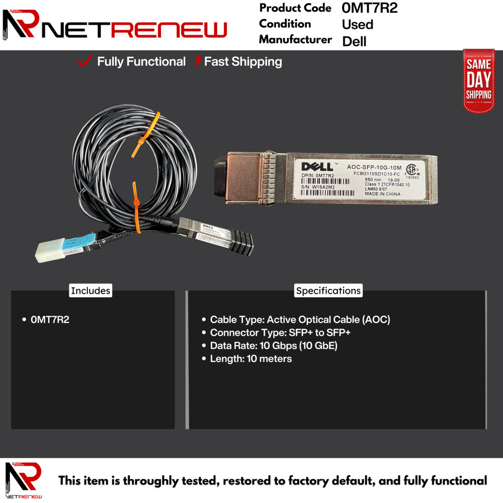 DELL  Active Optical Cable MT7R2 10GbE SFP+ 10M