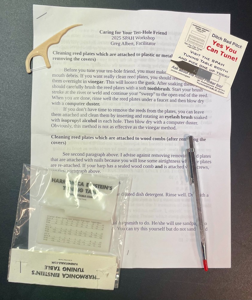 Harmonica Tuning Table, instructions & more