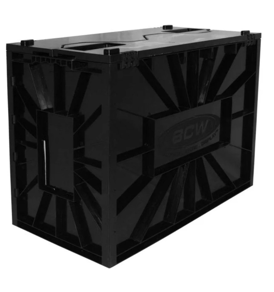 BCW Short Comic Bin Stackable w/ Locking Lid (Black Plastic) - FREE Shipping!