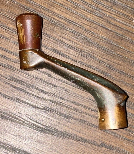 Antique WINDOW CRANK HANDLE Solid brass vintage casement interior