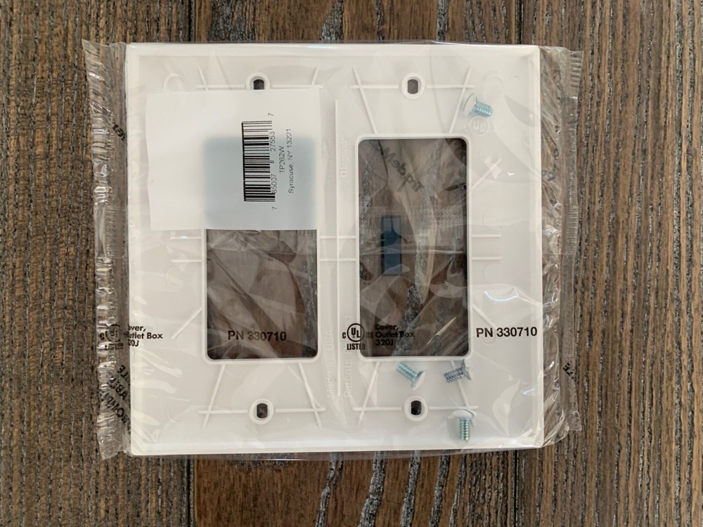 TP262WCC30 2-Gang Decorator 2 Opening Nylon Electrical Wall Plate White
