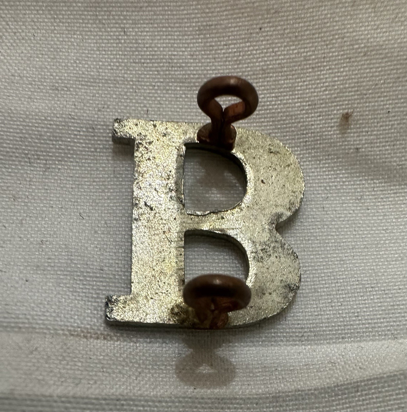 1870’s Silver On Brass Troop H, Eagle Shako Hat Plate W/ Post & Letter “B”.