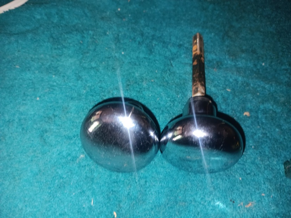 Vintage 2" round Chrome Passage Door Knobs Adjustable 4" Shaft