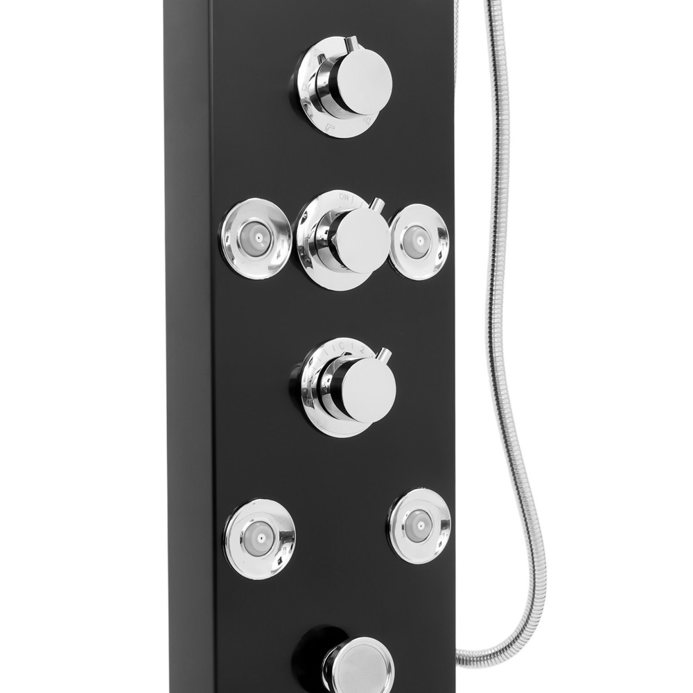 LED 3-Handle Shower Kit Rainfall Shower Panel Tower System Shower Head Waterfall
