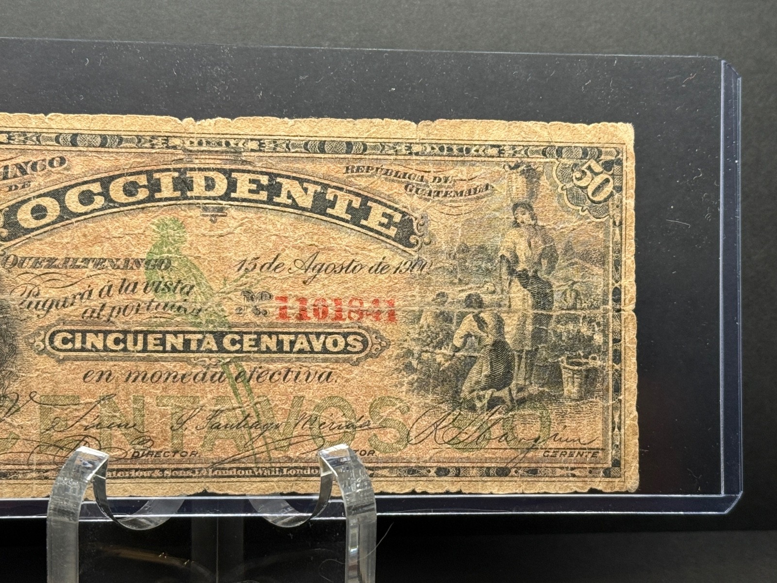 Guatemala - 50 Centavos - 15 Agosto 1900 - Banco Occidente Quezaltenango