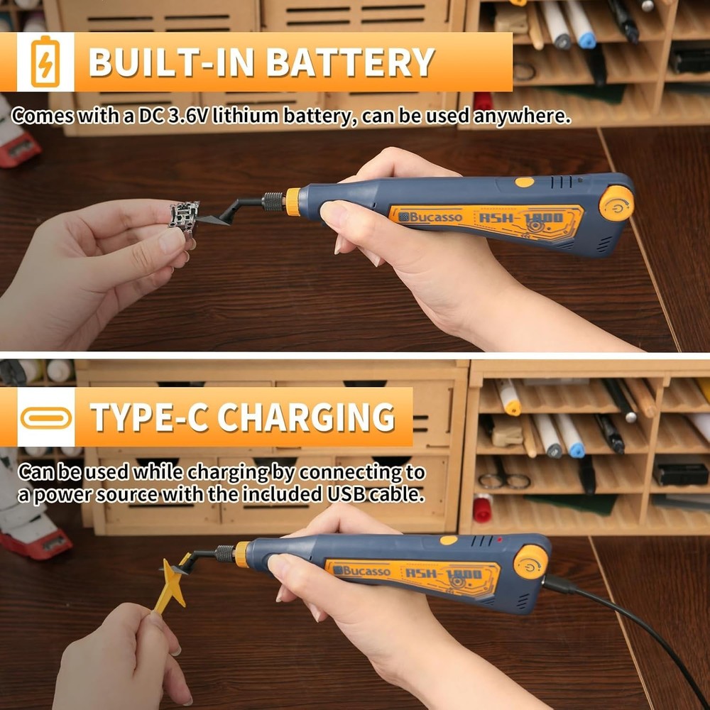 Mini Reciprocating Detail Sander USB Rechargeable Variable Speed LED Blue