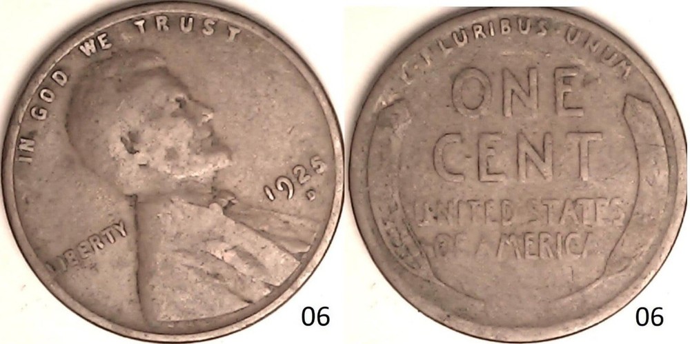 1925 D Lincoln Wheat Cent Rotated Dies - ERROR